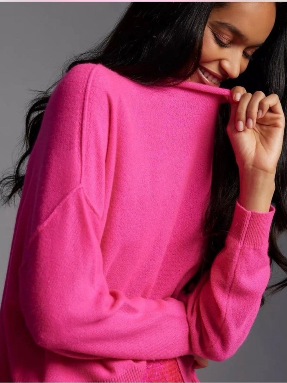Pilcro Anthropologie Alani 100% Cashmere Mock Neck Sweater M